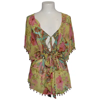 Wikkelblouse (Geel, Roze, Groen) van Plenty Zijde