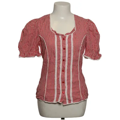 Dirndlbluse (Rot, Weiß) von David Moore Baumwolle