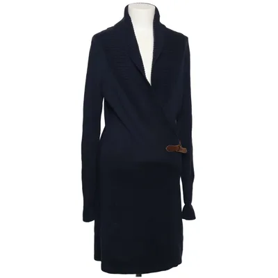 Robe (Bleu) de Tommy Hilfiger Coton, Cuir, Laine