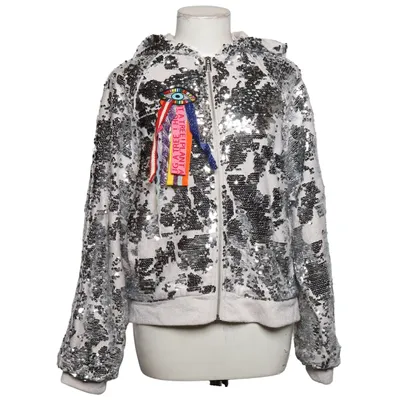 Hoodie (Silver) from Desigual Cotton, Metallic fiber, Polyester