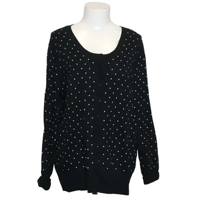 Cardigan (Black, White) from The Basics Cotton, Polyamide