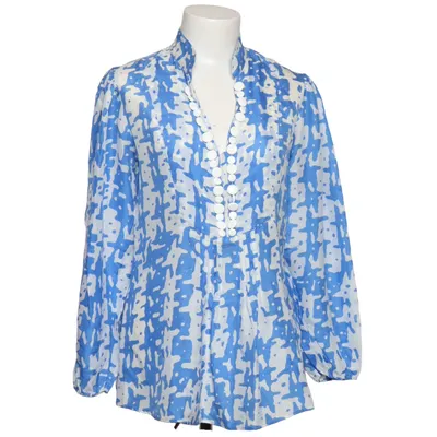 Blus (Blå, Vit) från Blumarine Silke