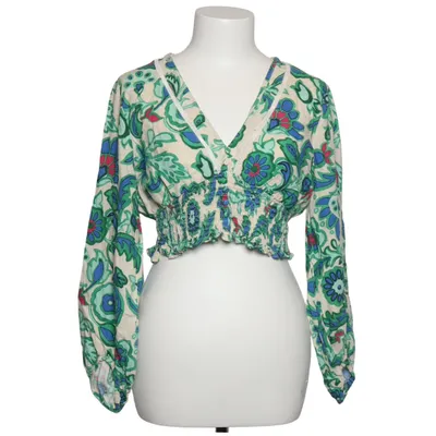 Crop top (Beige, Meerkleurig) van Zara Linnen, Viscose