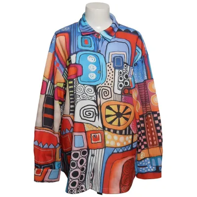 Shirt (Blue, Red, Orange) Cotton, Polyester