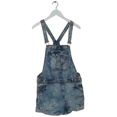 Dungaree shorts (Blue) from Denim Co Cotton, Polyester