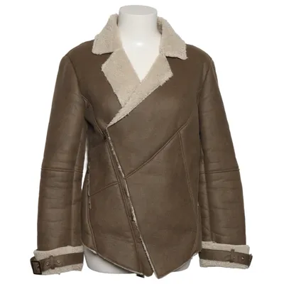 Shearling jas (Beige) van 1060 Clothes Polyester, Polyurethaan