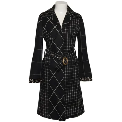 Coat (Black, White) from Pianura Studio Acetate, Acrylic, Leather, Polyester, Viscose, Wool