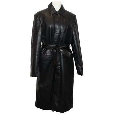 Leather coat (Black) from Han Kjøbenhavn Polyester, Polyurethane
