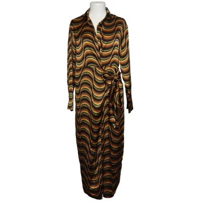 Wrap dress (Blue, Green, Brown) from Papillonne Polyester