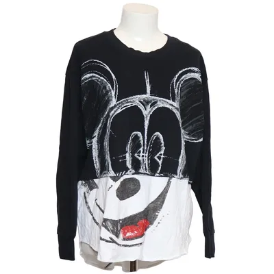 Collegetröja (Svart, Vit, Röd) från Desigual Disney Bomull, Modal