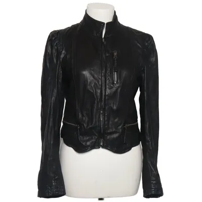 Läderjacka (Svart) från Munderingskompagniet Bomull, Skinn, Polyester