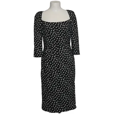 Dress (Black, White) from Dolce & Gabbana Elastane, Silk, Viscose