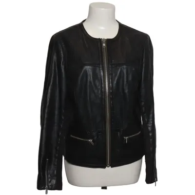 Leather jacket (Black) from 123 Paris Leather, Polyester