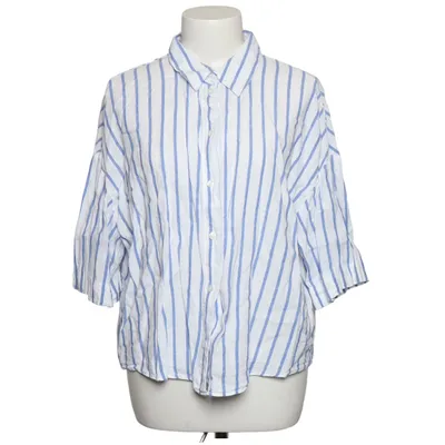 Chemise à manches courtes (Blanc, Bleu) de H&M Premium Quality Lin, Viscose