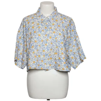 Short sleeve shirt (Blue, White, Yellow) from Zara Linen, Viscose