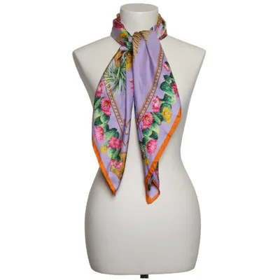Scarf (Lila, Orange, Flerfärgad) från Versace Silke