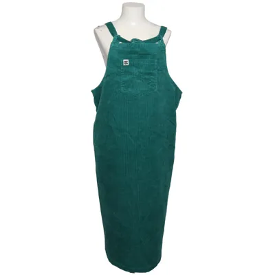 Hängselklänning (Grön) från Lucy & Yak Elastan, Ekologisk bomull