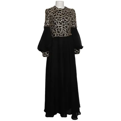 Dress (Black, Gold) from Refka Cotton, Polyester