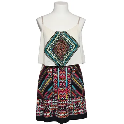 Dress (White, Multicolored) from Charlotte Russe Elastane, Polyester