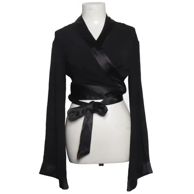 Blouse portefeuille (Noir) de Collectif Vintage Élasthane, Polyester