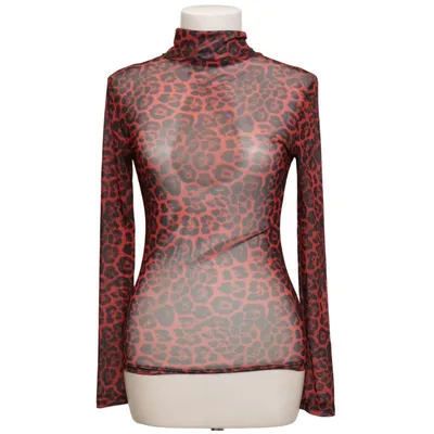 Topp (Röd, Svart) Elastan, Polyester