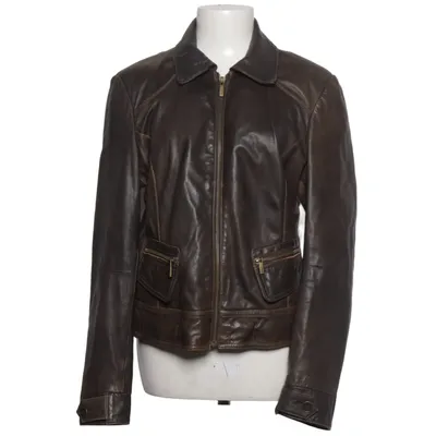 Leather jacket (Brown) from ARMA Women Leather, Polyester