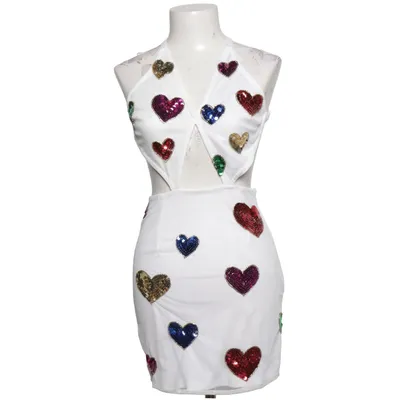 Dress (White, Multicolored) from Starlet Polyester