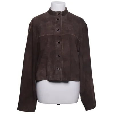 Läderjacka (Brun) från Massimo Dutti Skinn, Polyester