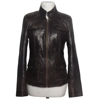 Läderjacka (Brun) Skinn, Polyester