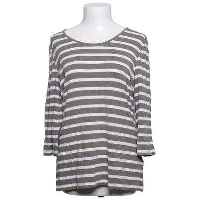 Long sleeve T-shirt (Green, White) from Denim & Co Elastane, Viscose
