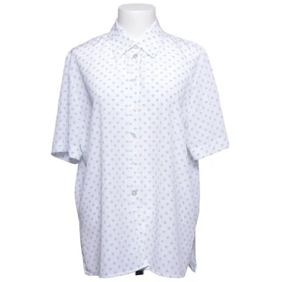 Kortærmet skjorte (Hvid, Blå) fra Frankenwälder Polyester