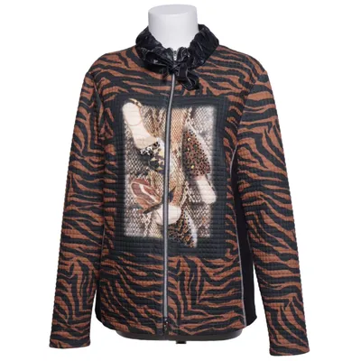 Jacket (Brown, Black) from Just White Cotton, Elastane, Polyamide, Polyester