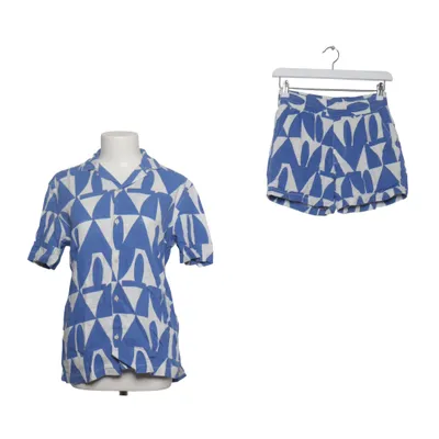 Set (Blue, White) from Zara Linen, Viscose