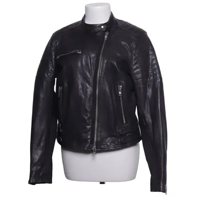 Leren jack (Grijs) van Montgomery Katoen, Leer, Polyester