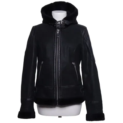 Shearling jas (Zwart) van Freaky Nation Leer, Polyester
