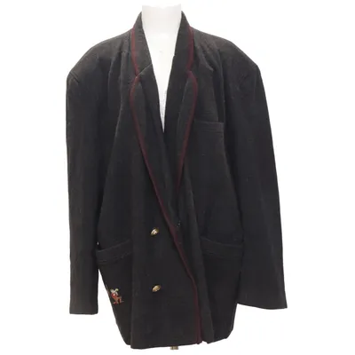 Blazer (Gray) from Smooth Acetate, Viscose, Wool