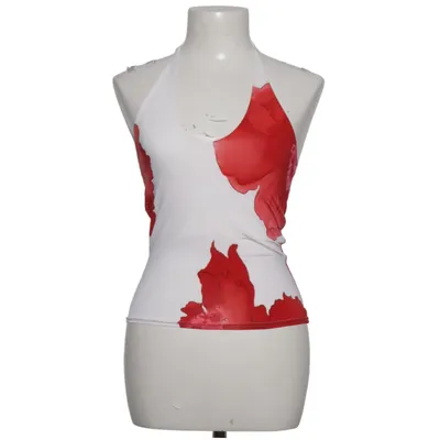 Halter neck top (White, Red) from Jolina