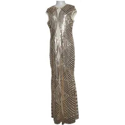 Abendkleid (Gold, Beige) Baumwolle, Polyester