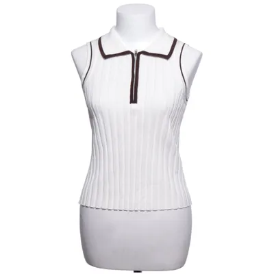 Vest (White, Brown) Polyester, Viscose