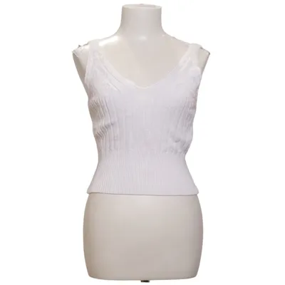 Crop top (Wit) van Zara Knit Katoen, Viscose