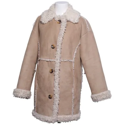 Shearlingjakke (Beige, Hvid) fra Urban Outfitters Kunstpels, Polyester
