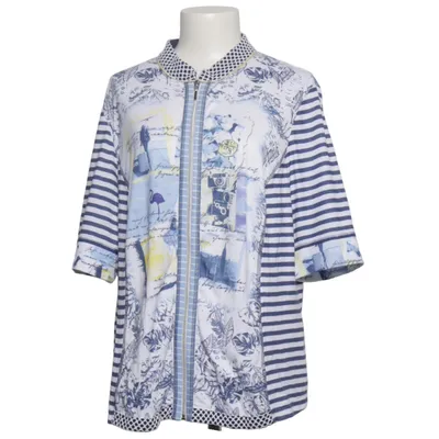 Top (Blau, Weiß, Mehrfarbig) von Just White Baumwolle, Elasthan, Polyester