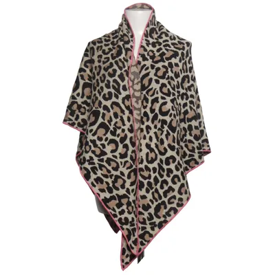 Poncho (Beige, Noir, Rose) de Zwillingsherz Acrylique, Coton
