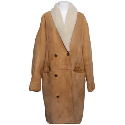 Shearling jas (Bruin, Wit) van Leather Co Polyamide, Wol