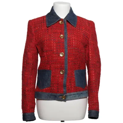 Jakke (Rød, Blå, Flerfarvet) fra Dolce & Gabbana Akryl, Alpacauld, Bomuld, Mohair, Polyester