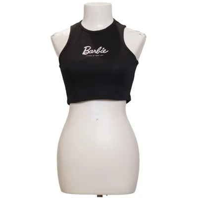 Crop top (Noir) de Barbie Élasthane, Polyester recyclé