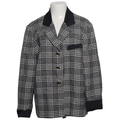 Blazer (Black, White) from Hardob Polyester, Wool