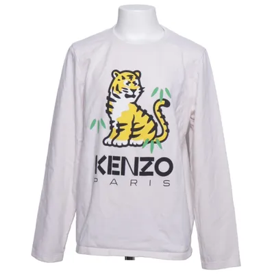 Langærmet t-shirt (Hvid, Flerfarvet) fra Kenzo Kids Bomuld, Elastan