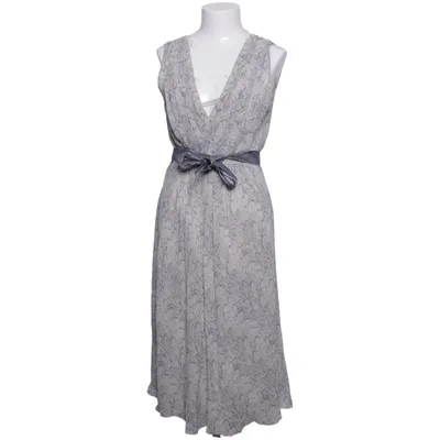 Dress (Gray, White) from Massimo Dutti Woman Polyester, Silk