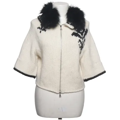 Cardigan (White, Black) from Nice Connection Cashmere, Fur, Merino wool, Viscose